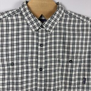 Patagonia Men's‎ XL Black White Plaid Organic Cotton Button Up Long Sleeve Shirt